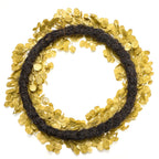 Gold leaf wreath with black tie on a white background