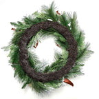 30 inch winter white wreath back side