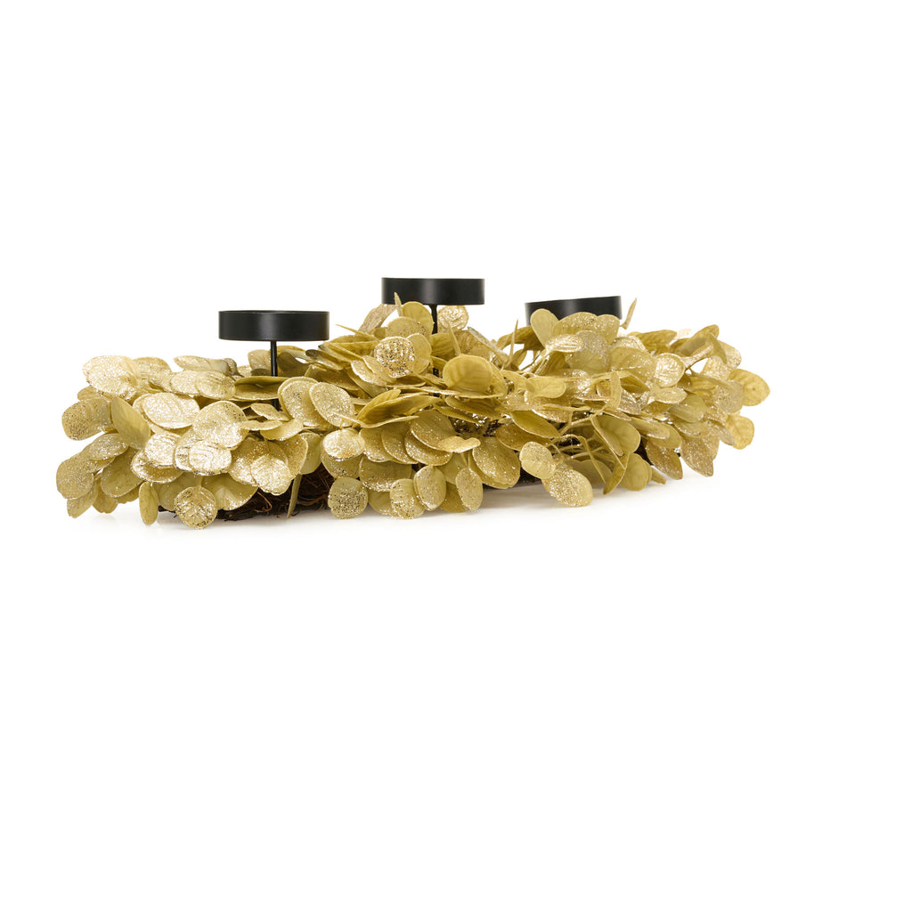 26" Dripping In Gold Eucalyptus Centerpiece