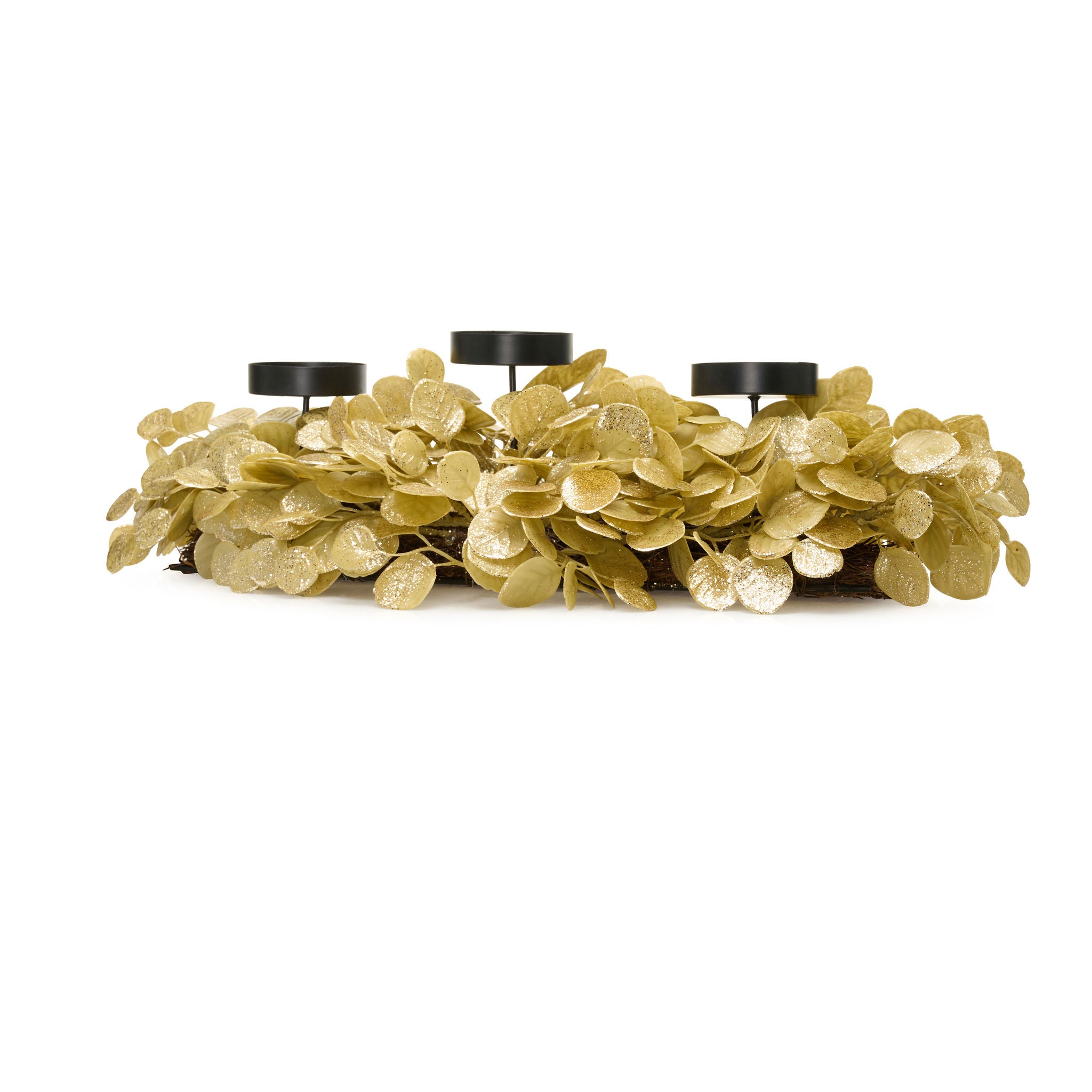 26" Dripping In Gold Eucalyptus Centerpiece