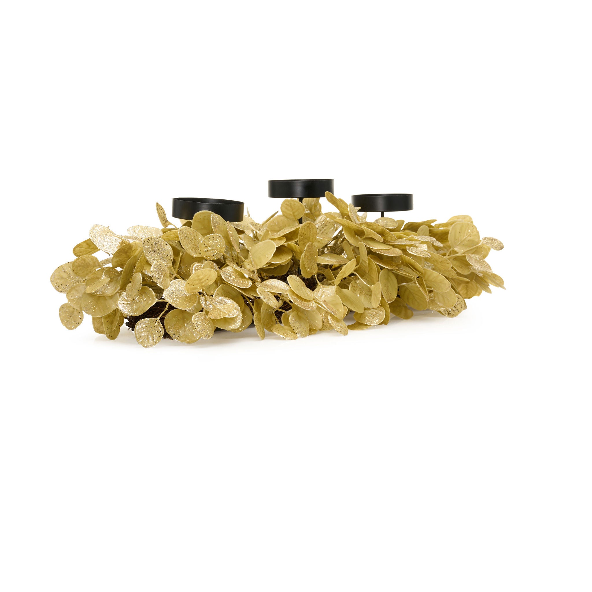 26" Dripping In Gold Eucalyptus Centerpiece