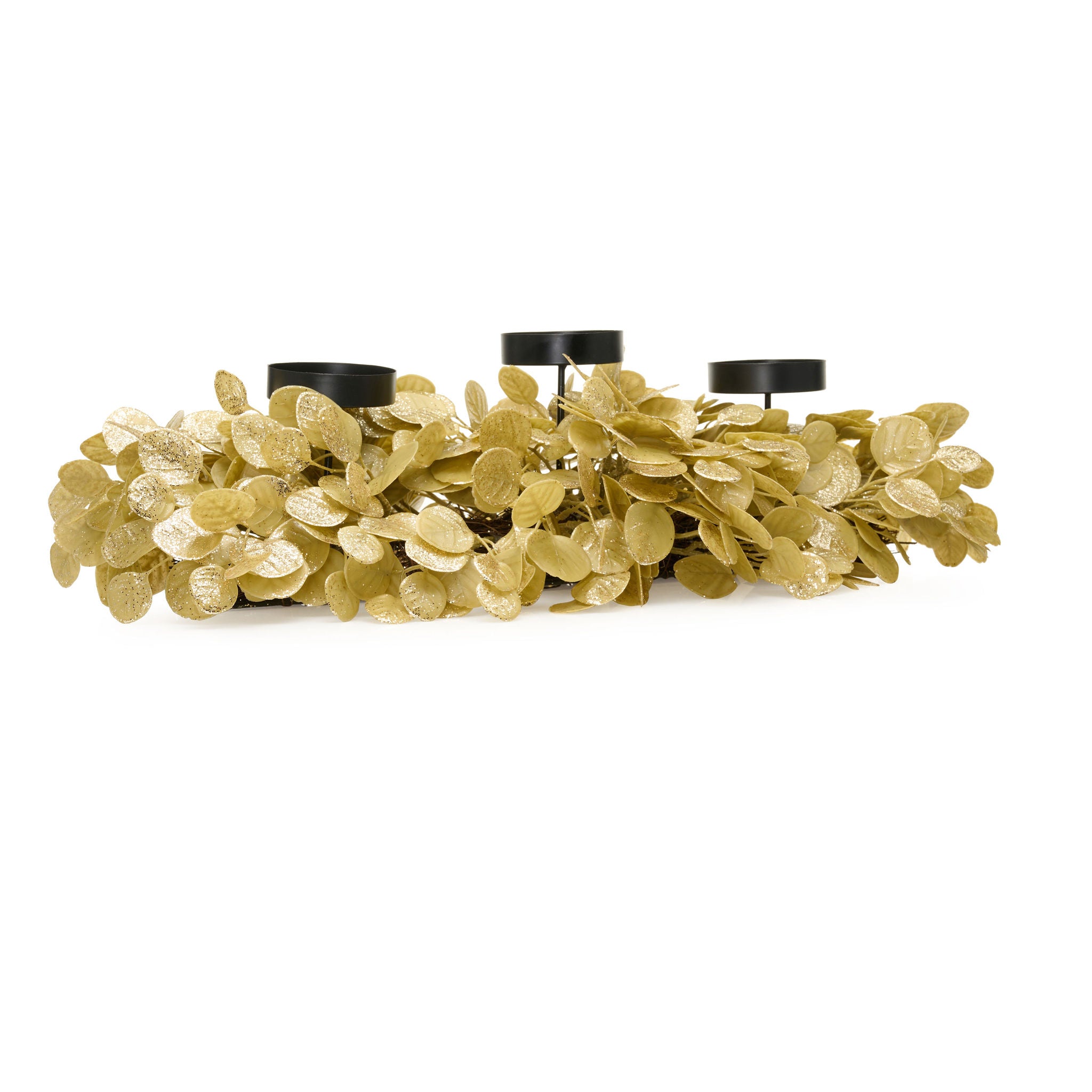 26" Dripping In Gold Eucalyptus Centerpiece