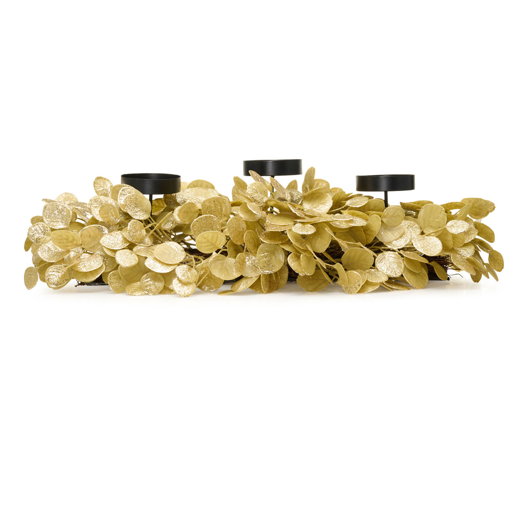 26" Dripping In Gold Eucalyptus Centerpiece
