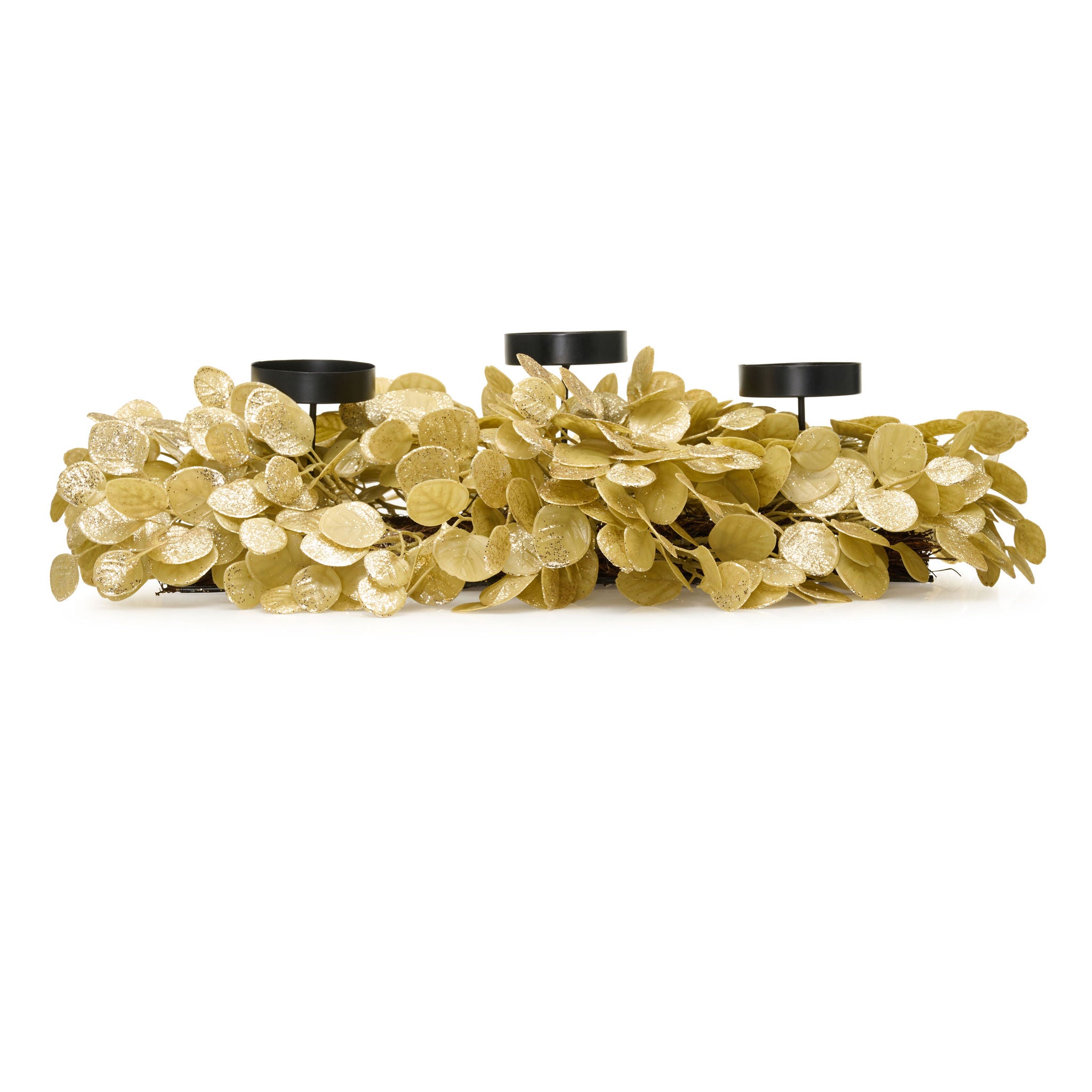 26" Dripping In Gold Eucalyptus Centerpiece