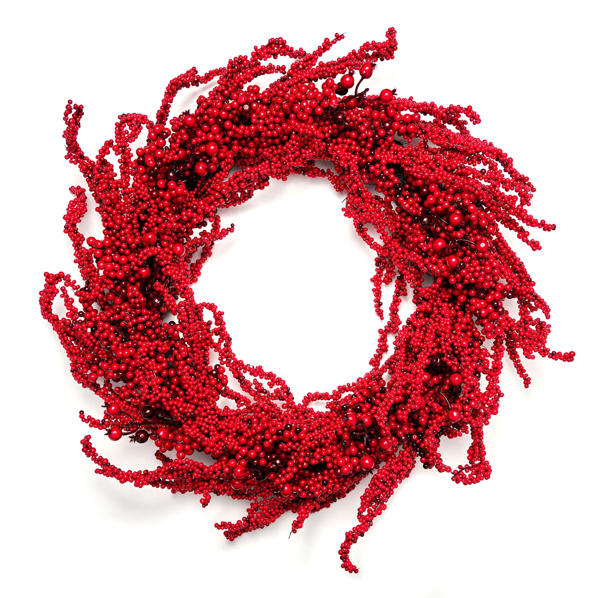 30" Winter Red Berry Holly Wreath