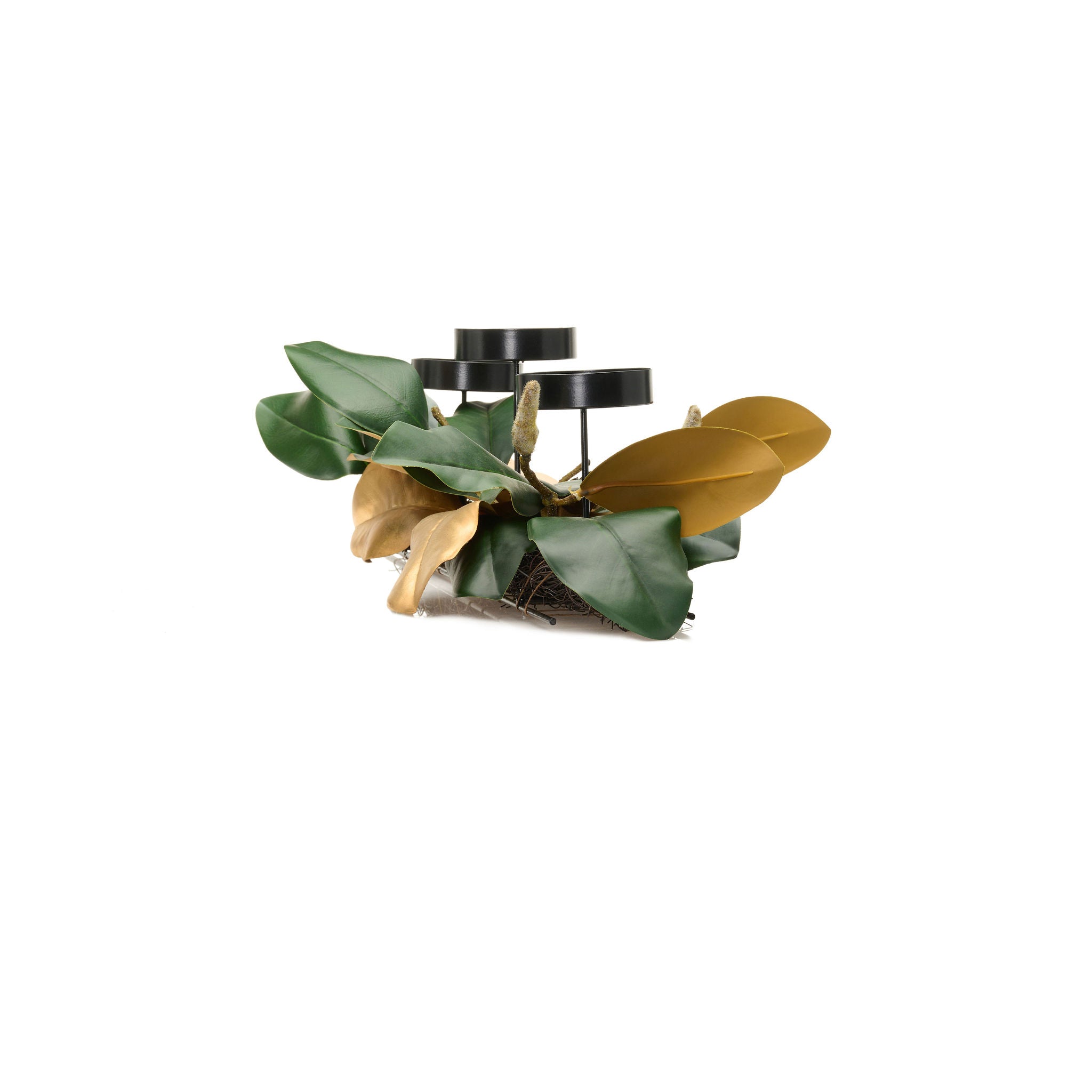 26" Green & Gold Magnolia Centerpiece