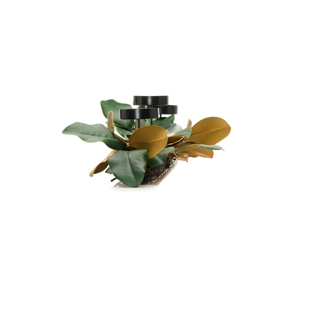 26" Green & Gold Magnolia Centerpiece