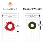 30" Winter Red Berry Holly Wreath