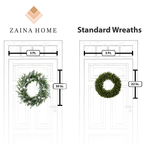 30 inch northern woodland wreath vs regular wreath size comparison