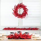 30" Winter Red Berry Holly Wreath
