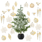 Ornament (50 PCS) & 6ft Dusted Tree Bundle