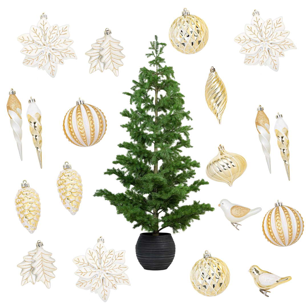 Ornament (30 PCS) & 3ft Pine Tree Bundle