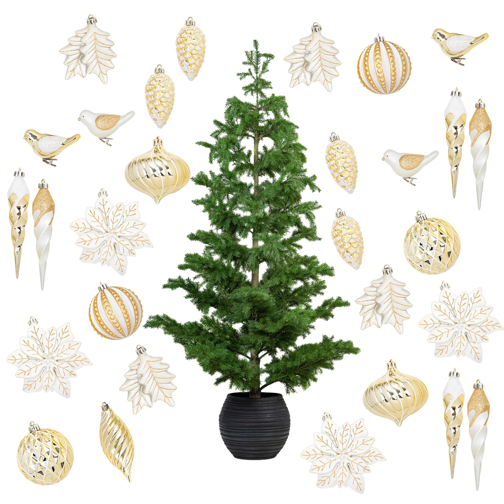 Ornament (50 PCS) & 6ft Pine Tree Bundle