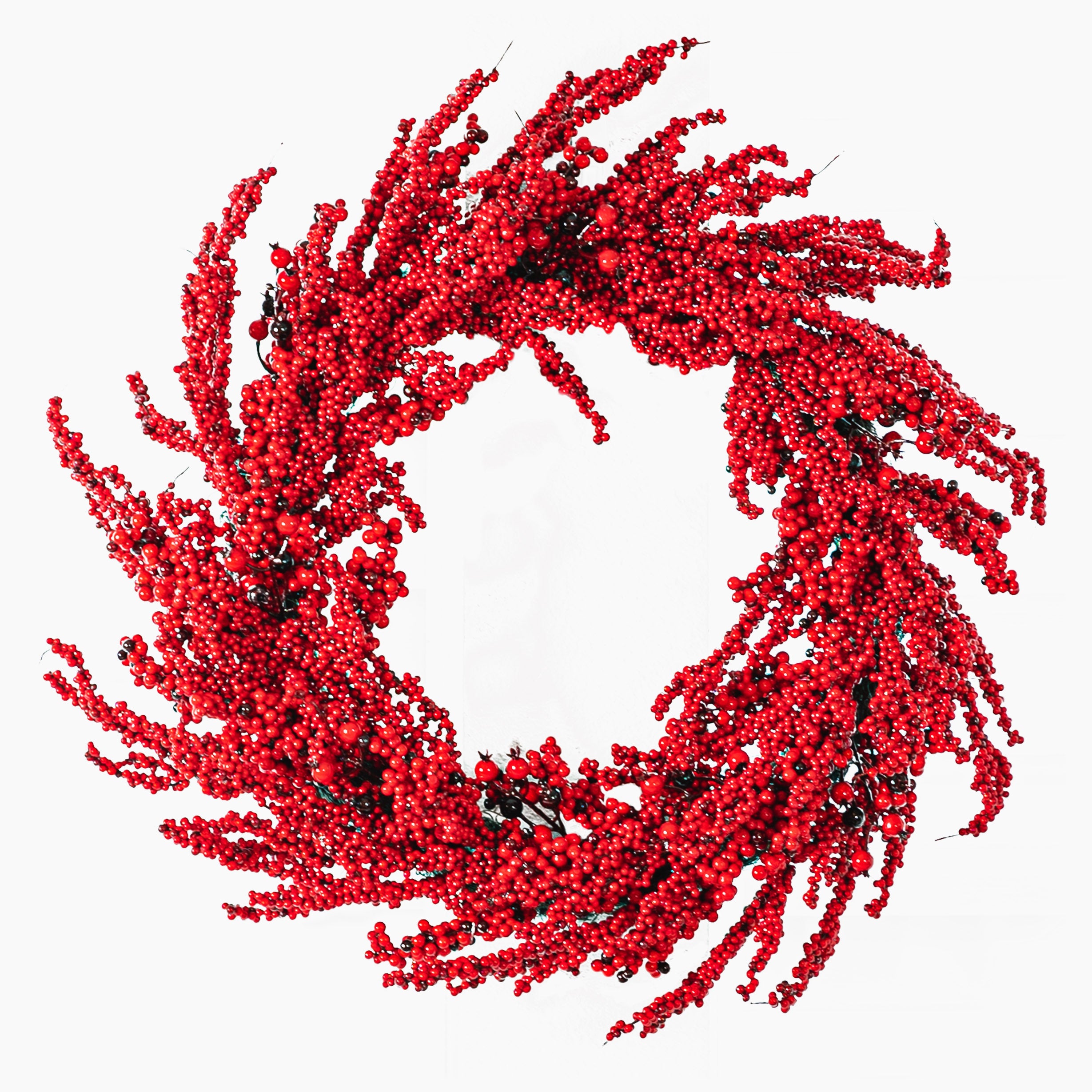 30" Winter Red Berry Holly Wreath